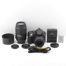 Nikon デジタル一眼レフカメラ D5300 ダブルズームキット ブラック 2400万画素 3.2型液晶 D5300WZBK