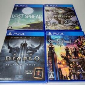 PS4 ソフト 4本セット ディアブロ3 リーパーオブソウルズ ロストスフィア キングダムハーツ3 モンハン
