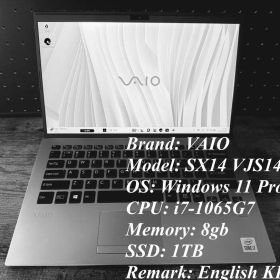 VAIO SX14 10世 i7 8g 1TB 4K Eng KB