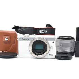 美品 Canon EOS M100 ボディ ホワイト + EF-M 15-45mm F3.5-6.3 IS STM 充電器付き AYM5000#390