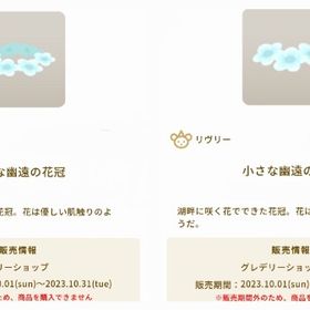 大きな幽遠の花冠 3点 × 小さな幽遠の花冠 3点 | リヴリーアイランドのアイテム、RMTの販売・買取一覧