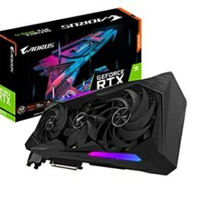 【中古】 GIGABYTE AORUS GeForce RTX 3070 Ti Master 8G グラフィックスカード MAXカバー冷却 8GB 256ビット GDDR6X GV-N307TAORUS M-8GD ビデオカード。