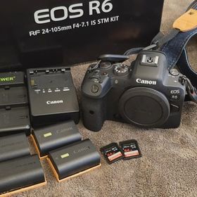 【Canon】EOSR6+バッテリ4本+SDカード2枚+ストラップ