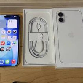 【美品】Apple iPhone16 Plus 128GB ホワイト，アップルストア購入SIMフリー，バッテリー１００％
