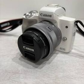 【1円スタート】Canon キヤノン EOS Kiss M ミラーレス一眼カメラ レンズ15-45mm 1:3.5-6.3/55-200mm 1:4.5-6.3 稼働品
