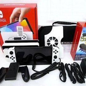 N【大関質店】 中古美品 ニンテンドー スイッチ Nintendo Switch 有機ELモデル ホワイト HEG-S-KAAAA クーリングファン/ケース付き