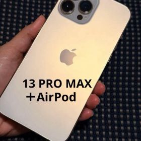 Apple iPhone 13 Pro Max ゴールド + AirPods