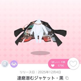 達磨潜むジャケット・黒 | ポケコロツイン(ポケツイ)のアカウントデータ、RMTの販売・買取一覧
