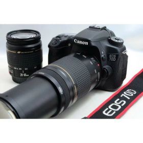 【中古】キヤノン Canon EOS 70D 超望遠ダブルズームセット 美品 Wi-