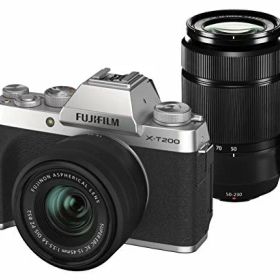 【中古】富士フイルム(FUJIFILM) ミラーレス一眼カメラ X-T200ダブルズームレンズキット シルバー X-T200WZLK-S