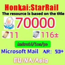 アジア|男/冒険ランク:50|星玉:70000|タールレール特別パス:116|スターレールスペシャル:11/フルメールアカウント