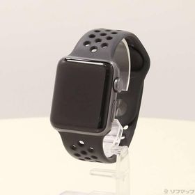 〔中古〕Apple(アップル) Apple Watch Series 3 Nike+ GPS 38mm スペースグレイアルミニウムケース アンスラサイト／ブラックNikeスポーツバンド〔198-ud〕