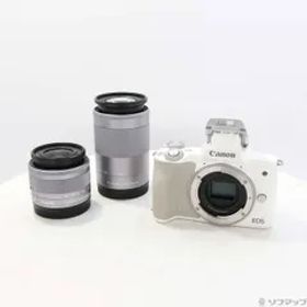 〔中古品〕 EOS Kiss M ホワイト ダブルズームキット【258】