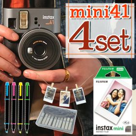 富士フイルム チェキ instax mini 41（16844422） ＆白フレームフィルム20枚＆デコペン＆ガーランド セット（デジタルライフ）