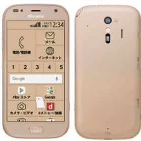 【中古品】Fujitsu らくらくスマートフォン me(F-01L) ゴールド