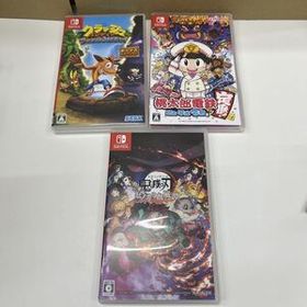 T11201/【中古品】 Nintendo Switch ニンテンドースイッチ ソフト 3本セット クラッシュバンディクー 桃太郎電鉄 鬼滅の刃 ヒノカミ血風譚