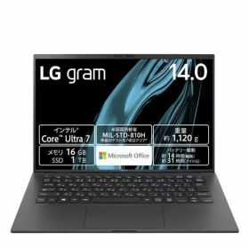 【長期保証付】LGエレクトロニクス LG 14Z90S-MA78J2 LG gram 14型 Core Ultra 7/16GB/1TB/Office オブシディアンブラック Windows 11Home ノートパソコン 14Z90S-MA78J2