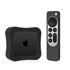 Pofeiwode Apple TV 2022 ケース Apple TV 4K+ Siriリモート2022用 滑り止め 耐衝撃 シリコンカバー Appl