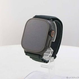 〔中古〕Apple(アップル) 〔展示品〕 Apple Watch Ultra 2 GPS + Cellular 49mm ブラックチタニウムケース ダークグリーンアルパインループ〔297-ud〕
