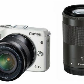 【中古】【非常に良い】Canon ミラーレス一眼カメラ EOS M3 ダブルズームキット(ホワイト) EF-M18-55mm F3.5-5.6 IS STM EF-M55-200mm F4.5-6.3 IS STM 付属