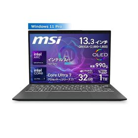 【新品お取り寄せ】MSI Prestige 13 AI Evo A2HM ノートパソコン /Windows 11 Pro /Core Ultra 7 255H /メモリ 32GB /M.2 1TB /13.3インチ 2880 x 1800
