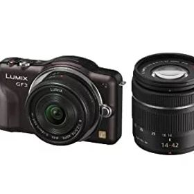 【中古】パナソニック ミラーレス一眼カメラ LUMIX GF3 ダブルレンズキット センシュアルブラウン DMC-GF3W-T