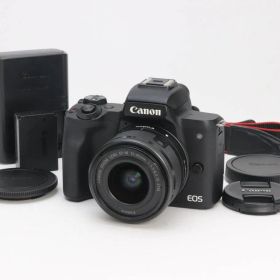 B+ (並品) Canon キヤノン EOS Kiss M EF-M 15-45mm IS STM 標準ズームキット ブラック 初期不良返品対応 111-241