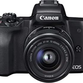 Canon ミラーレス一眼カメラ EOS Kiss M 標準ズームキット ブラック EOSKISSMBK-1545ISSTMLK