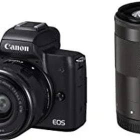 Canon ミラーレス一眼カメラ EOS Kiss M ダブルズームキット ブラック EOSKISSMBK-WZK