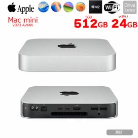【中古パソコン】Apple Mac mini MMFK3J/A A2686 M2 2023 小型デスク 選べるOS [Apple M2 8コアCPU 10コアGPU メモリ24GB SSD512GB 無線 BT シルバー] : 美品