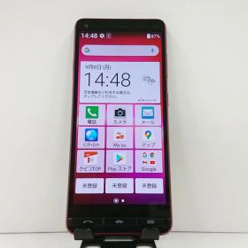 BASIO4 KYV47 au ワインレッド 送料無料 本体 c14369 【中古】