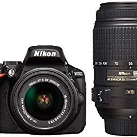 【中古】【非常に良い】Nikon デジタル一眼レフカメラ D5500 ダブルズームキット ブラック 2416万画素 3.2型液晶 タッチパネルD5500WZBK qqffhab