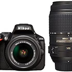 【中古】 Nikon ニコン デジタル一眼レフカメラ D5500 ダブルズームキット ブラック 2416万画素 3.2型液晶 タッチパネルD5500WZBK