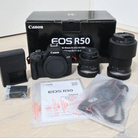 〇付属品完備 Canon EOS R50 デジタル一眼レフカメラセット ブラック