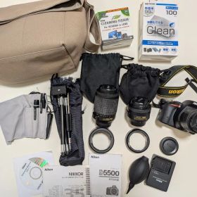 Nikon D5500 ショット数6632 本体+レンズ3本+その他備品セット