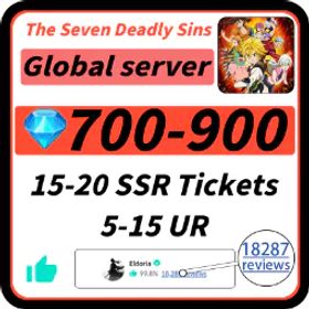 【海外】700-900ダイヤ|5-15 UR ランダム✅|15-20 SSR チケット✅ |ザ・ワン・エスカノール✅ | メリオダス✅