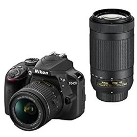 【中古-非常に良い】Nikon デジタル一眼レフカメラ D3400 ダブルズームキット ブラック D3400WZBK
