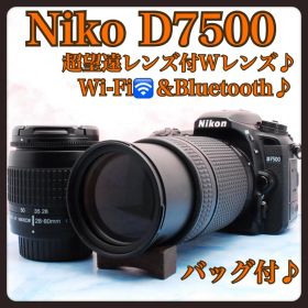 Nニコン D7500☆一眼レフカメラ☆高性能☆スマホ転送OK☆Wレンズ