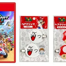 【セット商品】マリオカート ワールド＋マリオ 前髪クリップ（スーパーキノコ、テレサ）