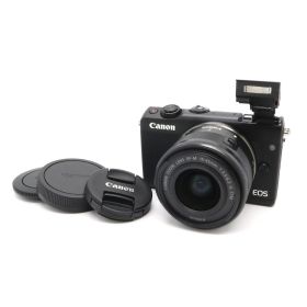 【中古】《美品》 ミラーレス一眼カメラ CANON EOS M100 レンズキット ブラック キヤノン キャノン EF-M15-45 IS STM k3256