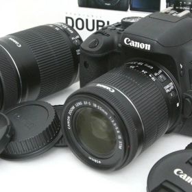 【中古】【美品】キヤノン EOS Kiss X8i ダブルズームキット（センサー清掃済み） CA01-R3314-2K2 Canon EFマウント APS-C 標準ズーム 望遠ズーム 手ブレ補正 レンズ付き セット 中古