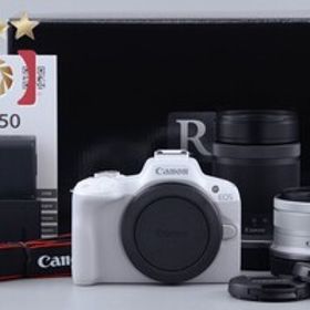 【中古】Canon キヤノン EOS R50 ダブルズームキット ホワイト シャッター回数僅少 元箱付き