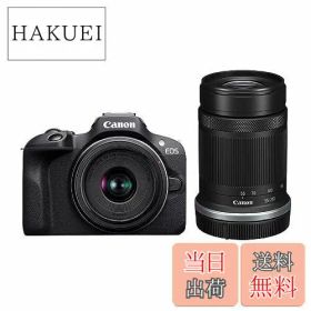 【送料無料】Canon ミラーレス一眼カメラ EOS R100 ダブルズームキット(RF-S18-45+RF-S55-210) ブラック/APS-C/約356g EOSR100-WZK