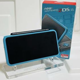 【動作品 良品】 New Nintendo 2DS LL ブラック×ターコイズ 本体+箱+説明書 ／ 24時間内発送 東京発送 厳重梱包