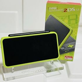 【動作品 良品】 New Nintendo 2DS LL ブラック×ライム 本体+箱+説明書 ／ 24時間内発送 東京発送 厳重梱包