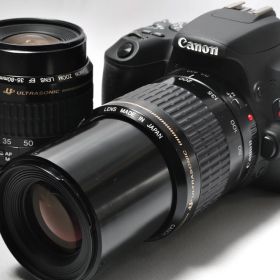 【中古】【1ヶ月保証】Canon キャノン EOS Kiss X9 ダブルズームセット ブラック デジタル一眼レフ SDカード付き