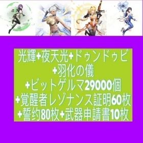 光輝+夜天光+ドゥンドゥビ+羽化の儀+ビットゲルマ29000個+覚醒者レゾナンス証明60枚+誓约80 | スノブレ(スノウブレイク)のアカウントデータ、RMTの販売・買取一覧
