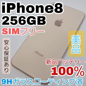 【美品】iPhone 8 256GB SIMフリー 新品バッテリー100％