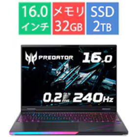 エイサー Acer ゲーミングノートパソコン/Predator Helios 16 AI/16型/Core Ultra 9 275HX/GeForce RTX 5070 Ti Laptop GPU/メモリ 32GB/SSD 2TB/Windows 11 Home/英字キーボード/アビサルブラック PH16-73-H932Z57T/E