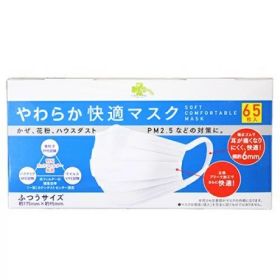 くらしリズム やわらか快適マスク ふつうサイズ 65枚